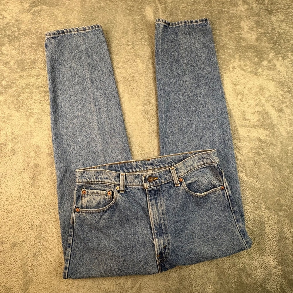 VTG 1992 Levi's Men's 35.5x31.5 Light Stonewash Straight Leg Red Tab USA Jeans